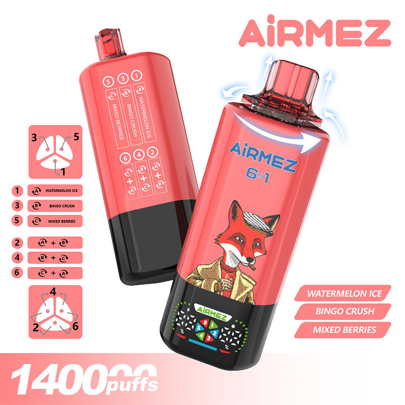 Airmez 140000 Puffs 6in1 Disposable Vape 140K E-cigarettes Vapors