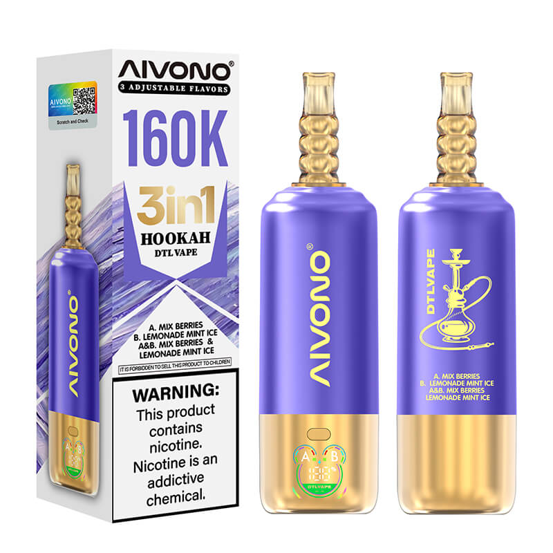 Aivono 160000 Puffs 3in1 Shisha Hookah Disposable Vape