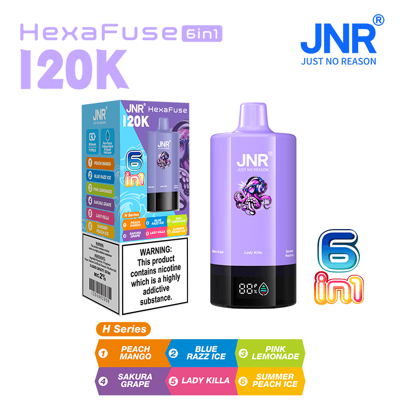 JNR HexaFuse 120000 Puffs 6in1 Disposable Vape