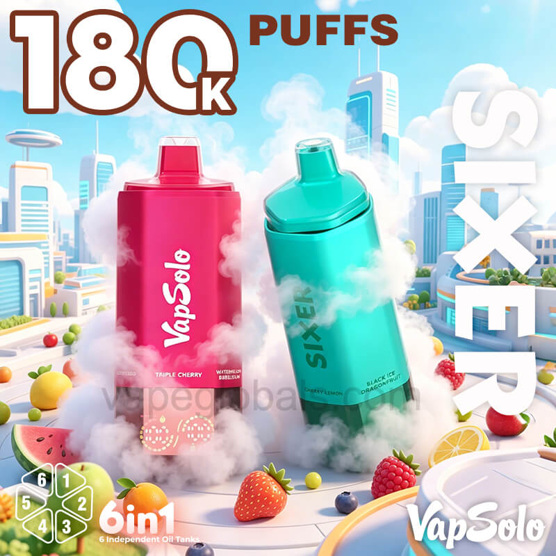 Vapsolo Sixer 180000 Puffs 6in1 Disposable Vape