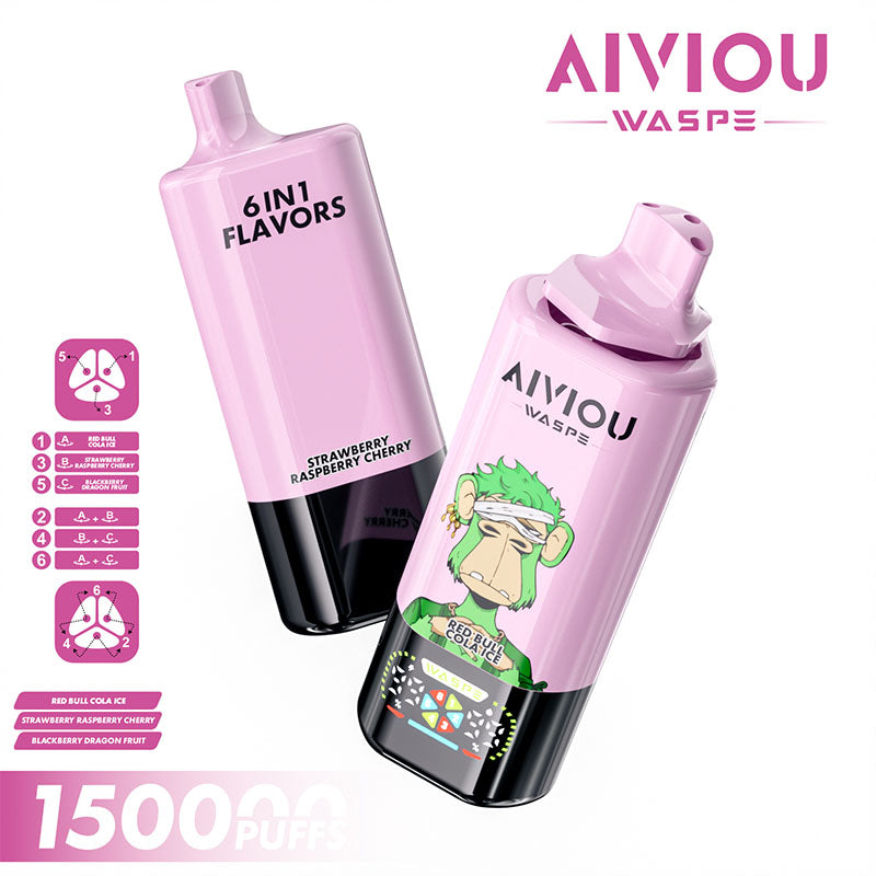 WASPE AIVIOU 150000 Puffs 6in1 Flavors Disposable Vape