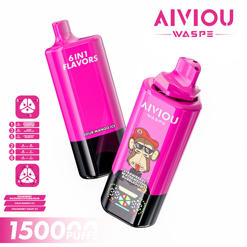 WASPE AIVIOU 150000 Puffs 6in1 Flavors Disposable Vape