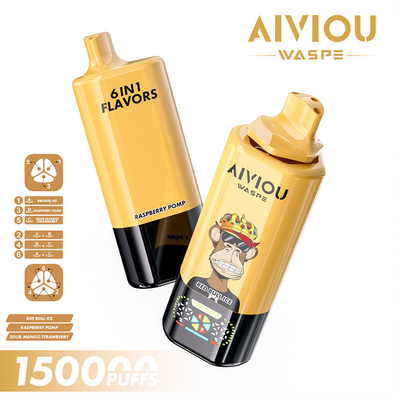 WASPE AIVIOU 150000 Puffs 6in1 Flavors Disposable Vape
