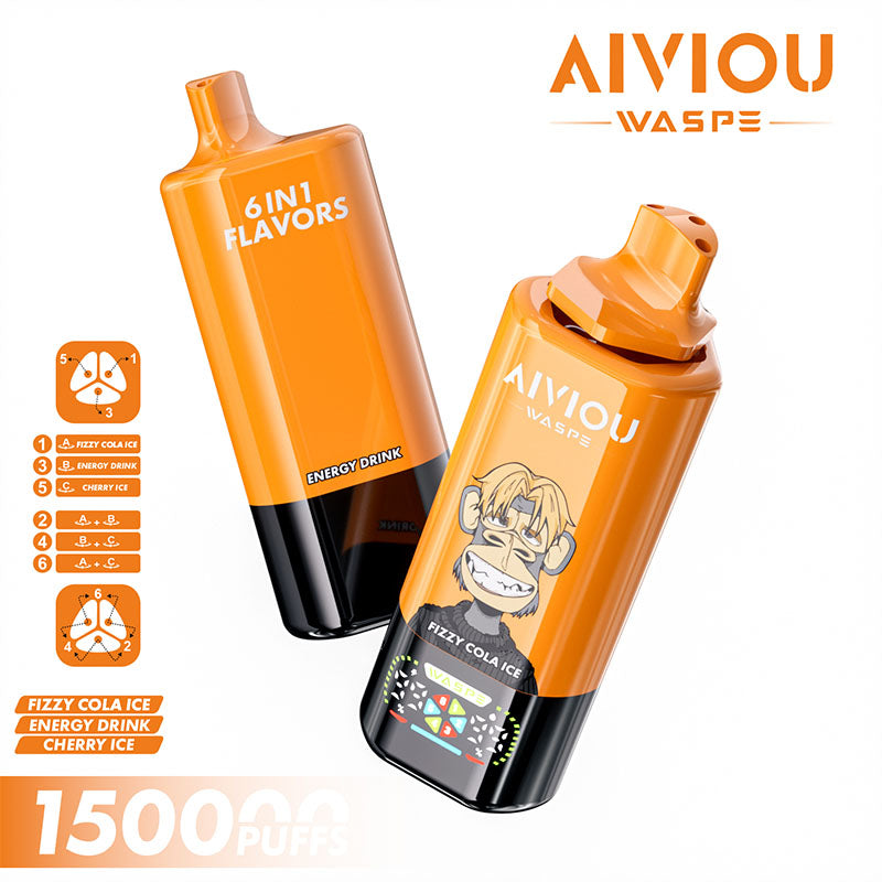 WASPE AIVIOU 150000 Puffs 6in1 Flavors Disposable Vape