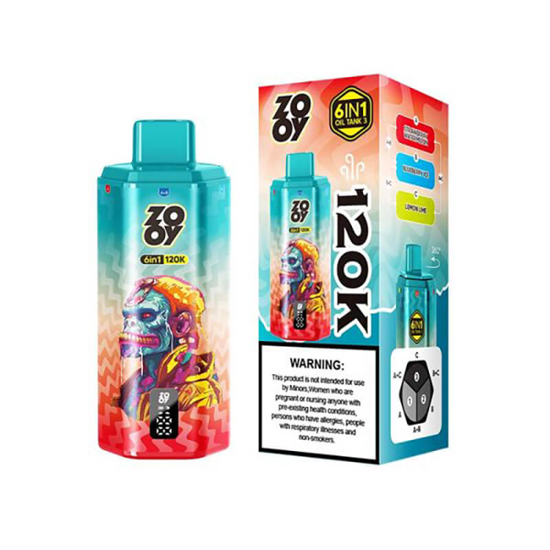 Zooy 120000 Puffs 6 Flavors Disposable Vape 120K 6in1 E-cigarettes