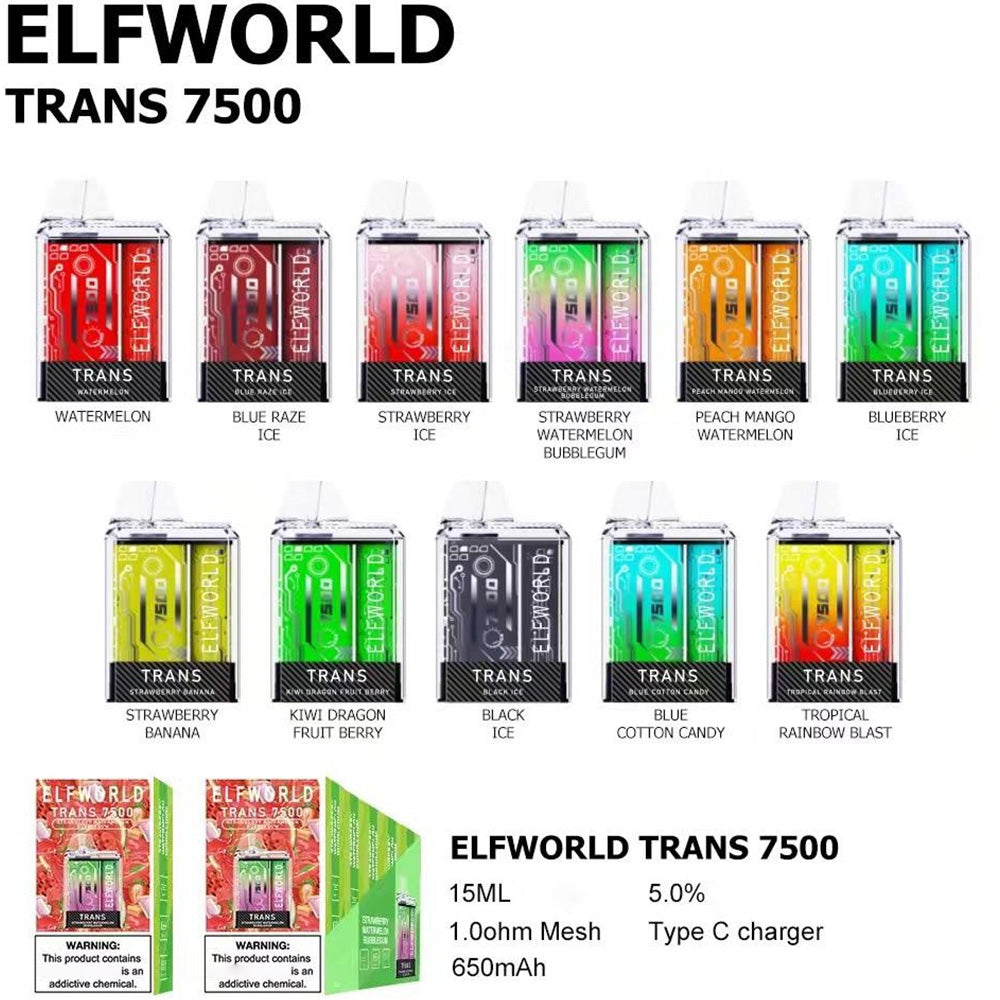 ELFWORLD Trans 7500 Puffs Disposable Vape