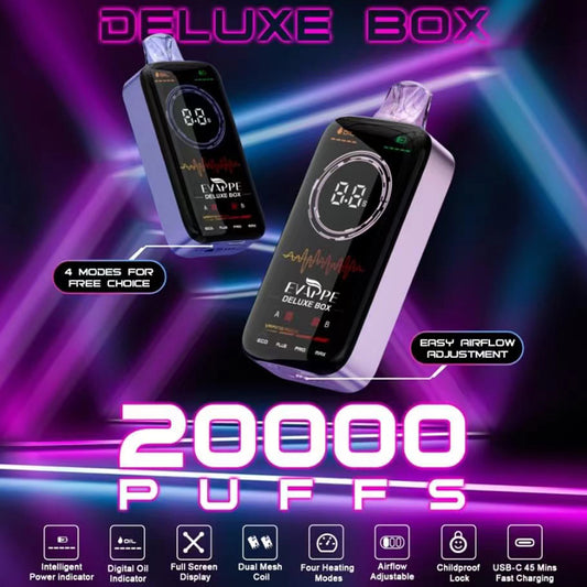 Evappe Deluxe Box 20000 Puffs Disposable Vape