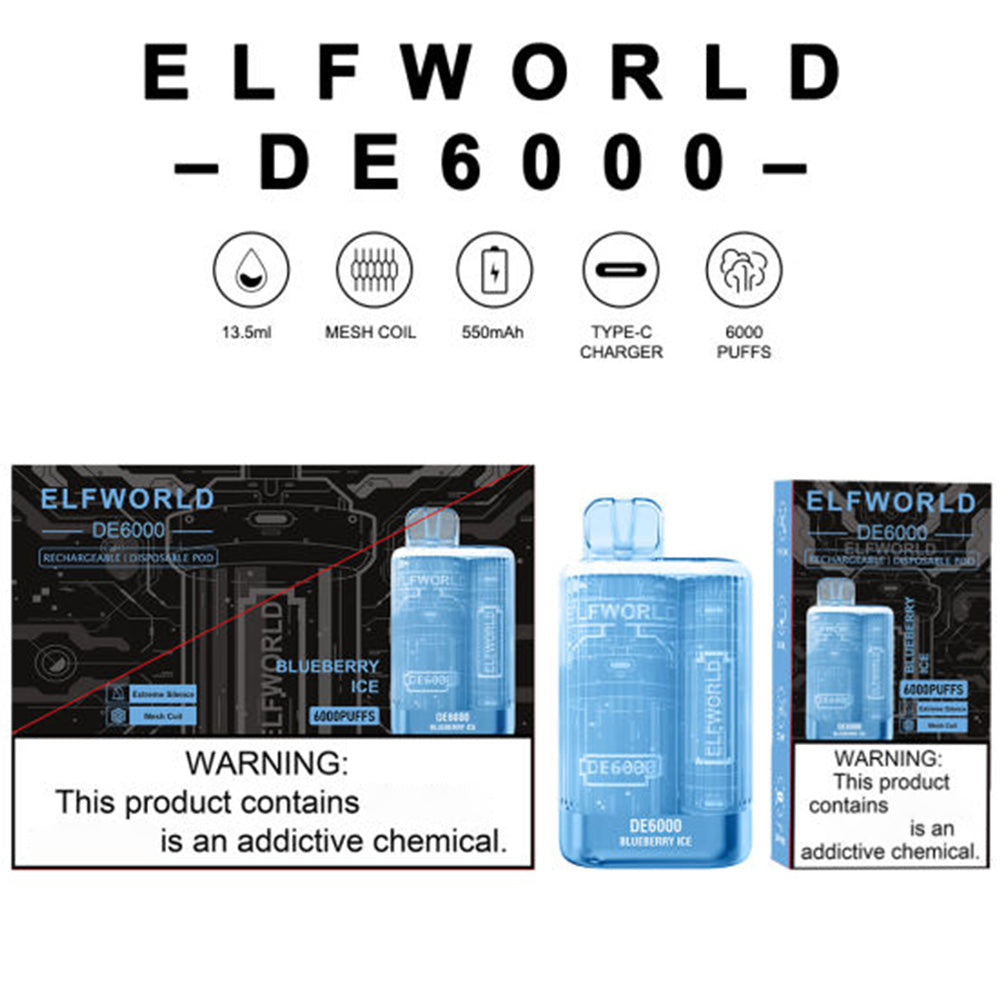 ELFWORLD DE 6000 Puffs Disposable Vape