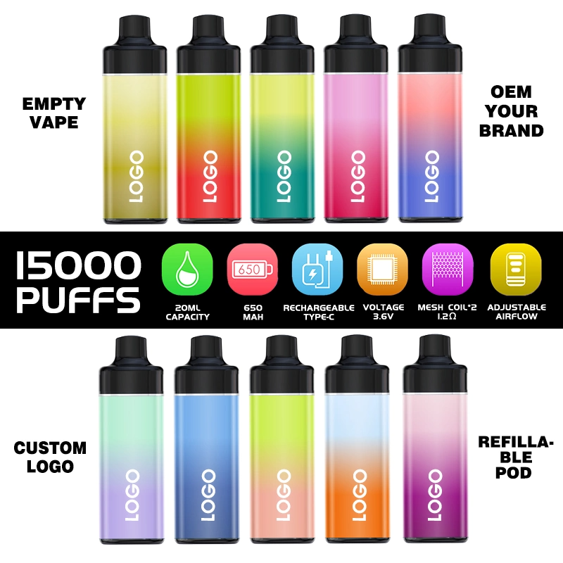 Custom Your Own Brand Logo OEM 15000 Puffs Disposable Vape