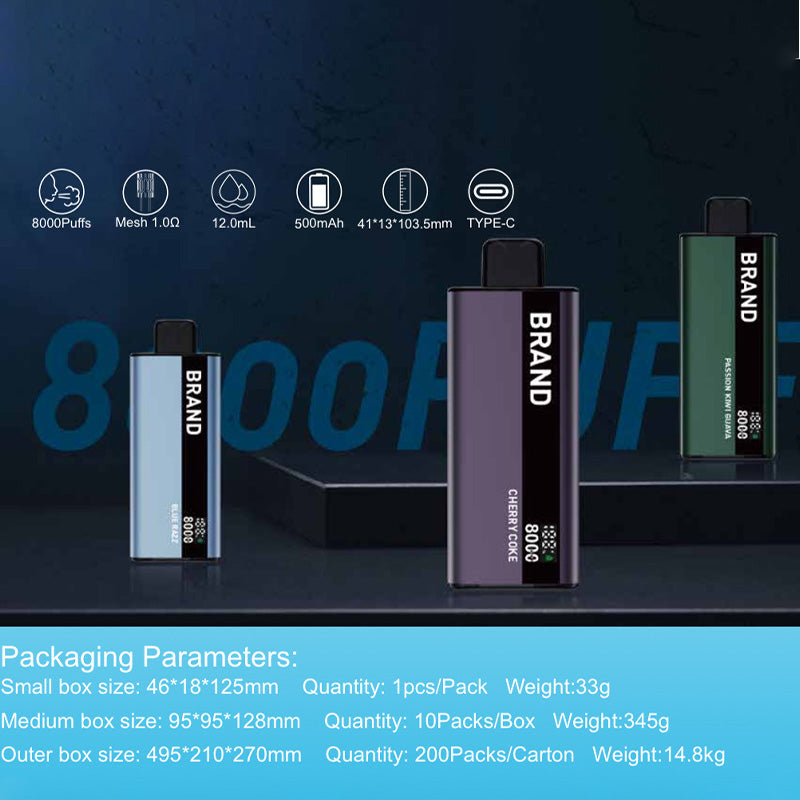 Custom Your Own Brand Logo OEM 8000 Puffs Disposable Vape