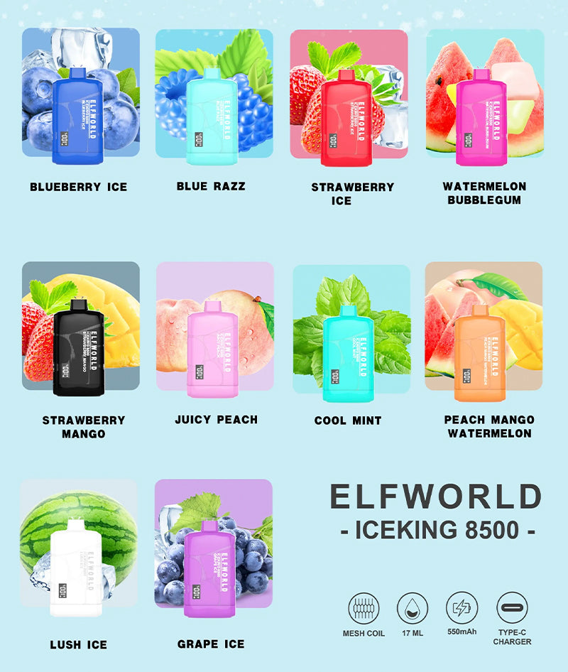 ELFWORLD ICE KING 8500 Puffs Disposable Vape