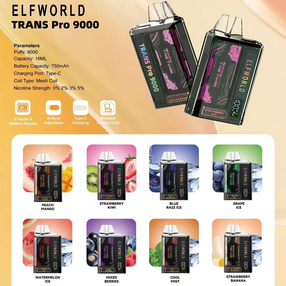 ELFWORLD TRANS Pro 9000 Puffs Disposable Vape