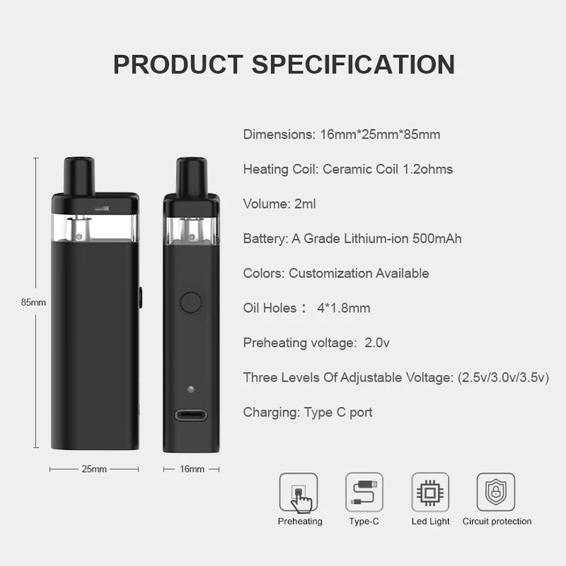 2ml 3ml Hemp CBD Vape