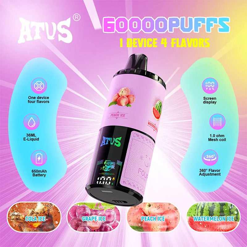 ATVS 60000 Puffs 4in1 Flavors Disposable Vape