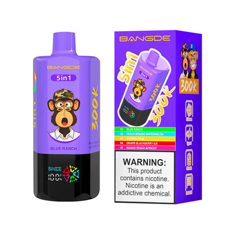 blue ranch vape Bang DE 300000 Puffs 5in1 Disposable Vape 300K E-cigarettes Vaping