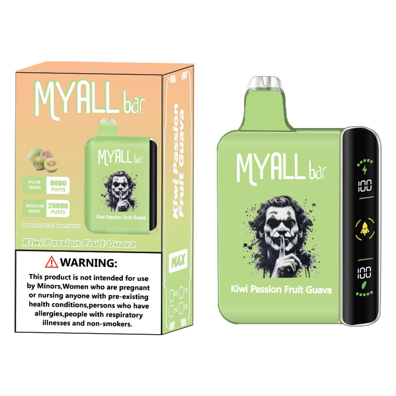 Kiwi Passion Fruit Guava MYALL Bar 20000 Puffs Disposable Vape