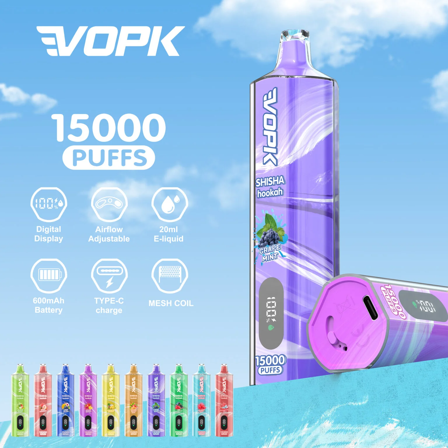 VOPK Shisha hookah 15000 Puffs Disposable Vape