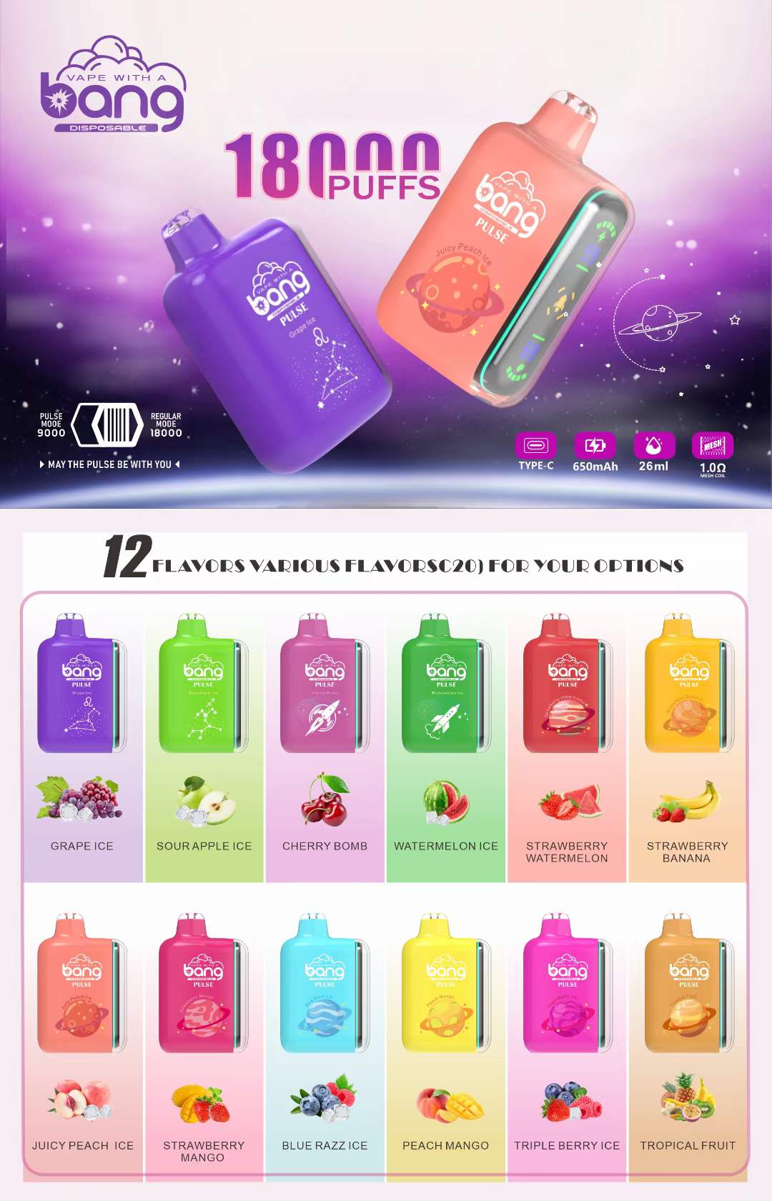 Bang Pulse 18000 Puffs Disposable Vape