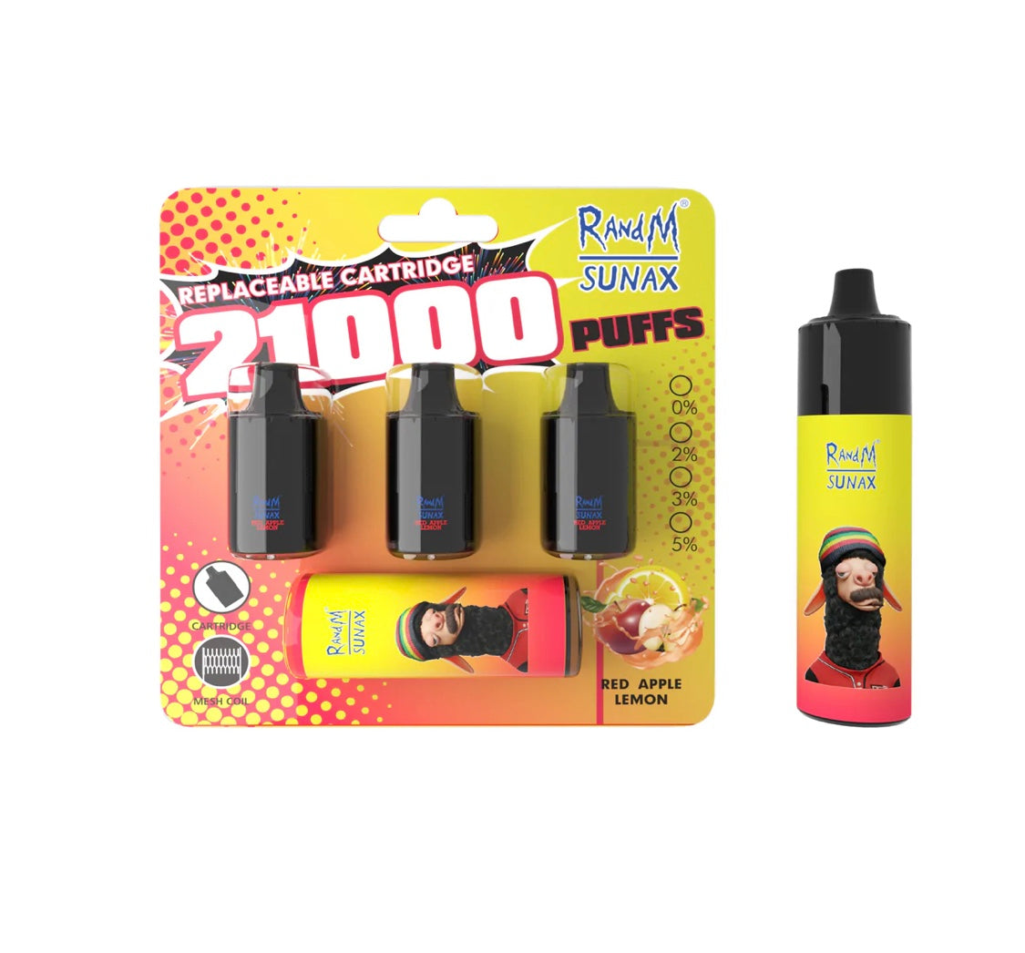 RandM Sunax 21000 Puffs and Cartridge  Pod Replacable Disposable Vape